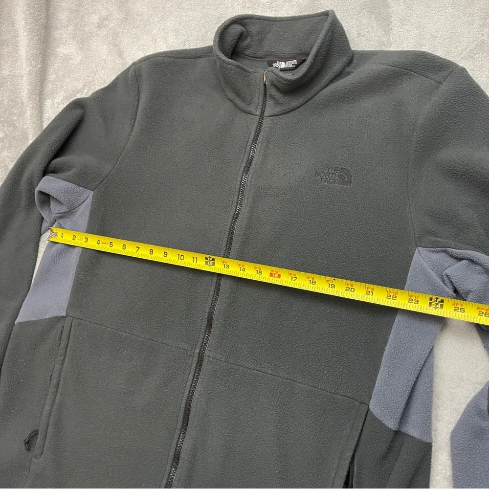 The North Face Fleece Jacket Gray Full Zip Mock Neck Outdoors Men Size 2XL